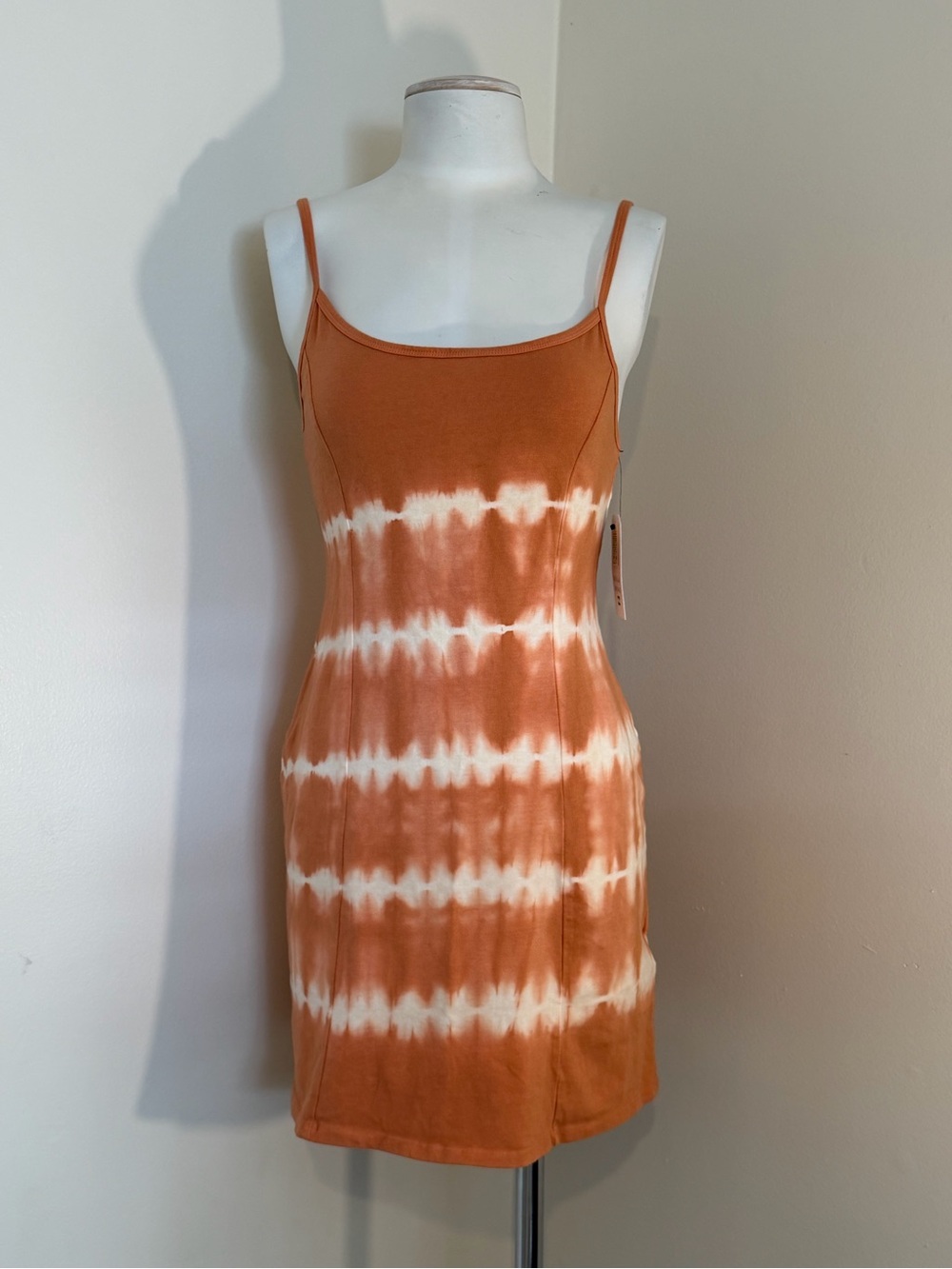 Billabong Original Orange and White Tie-Dye Top with Metal Logo